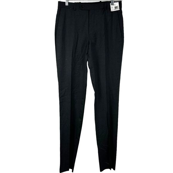 Peter Millar Harker Flat Front Solid Stretch Wool Dress Pants Charcoal Men's 32R - Picture 1 of 10